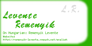 levente remenyik business card